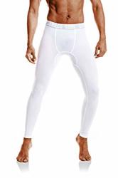 Saraca Core Mens Compression Pants Sports Baselayer Running Workout Active Tights Yoga Leggings White XL