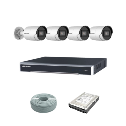 Hikvision 4MP Ip Camera Kit - 8CH 4K Nvr - 4 X 4MP Acusense Ip Cameras