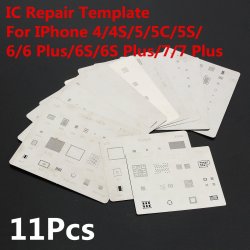 11PCS Rework Stencil Template For Iphone 4 4S 5 5S 6 6P 6S 6SP 7 7PLUS