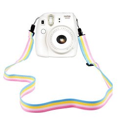 Elvam Neck Shoulder Strap Belt In Rainbow Blue Yellow White Pink Color For Digital Fujifilm Instax Mini 8 Mini