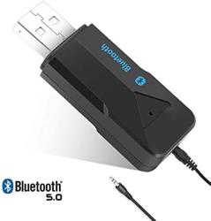 Bluetooth V5.0 Audio Receiver For Car Wireless Bluetooth Adapter Built-in Microphone Wireless Audio Adapter Hands-free Calling Low Latency With 3.5MM Aux Cable For Vehicle