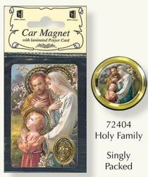 Holy Family Car Magnet & Holy Card Car Plaque