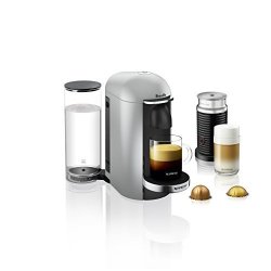 Nespresso Vertuoplus Deluxe Coffee And Espresso Machine Bundle With Aeroccino Milk Frother By Breville Silver
