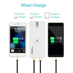 Hot Power Bank Sunfei Portable External USB Power Bank 6000MAH And Wireless Charger 2 In 1 8000MAH White