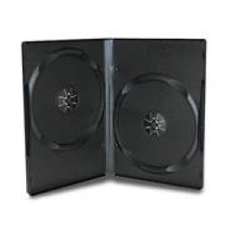 Unique 100 Pack 14MM Standard Double DVD Case - Holds 2 X DVD Or Cd - 100 Pack - Black Retail Box No Warranty
