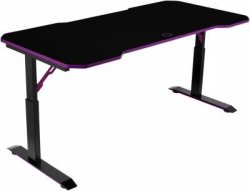 Cooler Master Gaming Desk GD160 Black And Purple 3 Level Height Adjustable Cable Management Surface Mousepad.