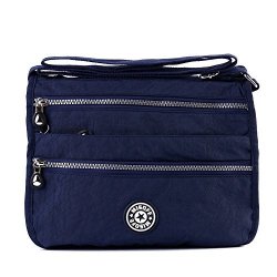 Body Cross Nylon Bags Messenger Shoulder Bags Casual Handbag Travel Bag For Women Navy Blue