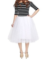 YOUTUDRESS Women 7-LAYER Tulle Midi Tutu Skirt A-lime Prom Party Petticoat  White Prices | Shop Deals Online | PriceCheck