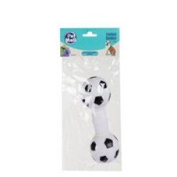 Dog Chew Toy - Dumbell - Soccer Ball - Black & White - 17CM - 3 Pack
