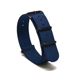 Nato Skull 20MM Nato Watch Band Strap With Pvd Buckles In Navy Blue