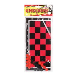 Game Time - Checkers - 24 Piece - Polybag - Travel Sized - 25CM - 24 Pack