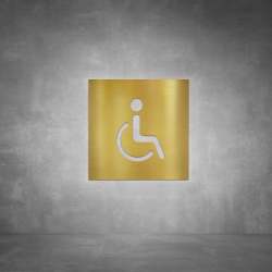 Wheelchair Sign D05 - Brushed Brass