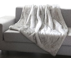 The Into Wild Heavy Faux Fur Throw Blanket 50" X 60" - Grey Wolf