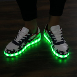 Unisex Lace Up Led Light Luminous Sportswear Sneaker - 4