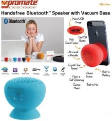 Promate Globo -2 Portable Bluetooth? 3.0 Speaker With Suction Stand Colour Blue