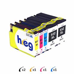 Hegink 932XL 933XL Compatible Ink Cartridge Replacement For Hp 932 933 932XL 933XL Ink Cartridges Combo Pack 2 Black & C m y Work With Hp Officejet 6700 6600 6100 7612 7610 7110 Printer