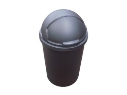 Black 50 Litre Plastic Rubbish Waste Bin. Kitchen Dustbin Black Flap Lid