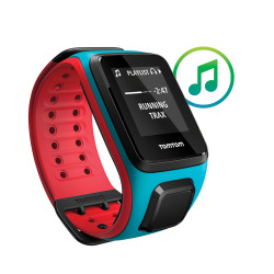 TomTom Runner 2 Cardio + Music Gps Watch Scuba Blue red - Large