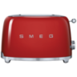 Smeg 50'S Style Glossy Red 2 Slice Toaster 950W