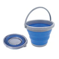 Leisure Quip Leisure-quip - 10 Litre Foldable Bucket - Blue & Grey