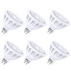 MR16 LED Light Bulbs With GU5.3 Base 50W Equivalent Halogen Replacement Warm White 3000K 5W 12V Spotlight With 450 Lumens 6 Packs By Coowoo