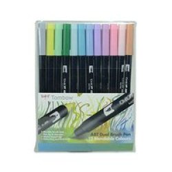 Dual Tip Blendable Brush Pens - Pastel Colours Pack Of 12