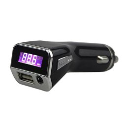 Car Kit Player Lcd Fm Radio Transmitter With Usb Port And Aux Input Lighter Adaptor