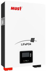 Must 51.2V 100AH LIFEPO4 Single Battery Module-lcd Control Panel Advanced Bms With Current Limiting Factor Normal Voltage: 51.2V Rated Capacity 5HR :110AH Total Usable