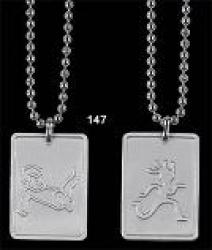 Dog Tag 58X32MM On Chain 60CM - Used Around Neck
