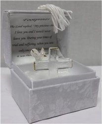 Footprints" - Hand Blown Cross With Dove Gilded Gift Box