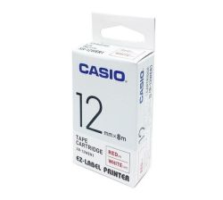 Casio 12MM Red On White Tape
