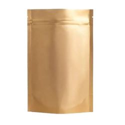 50 Piece Stand Up Resealable Pouch Bags Premium GOLD-20 X 30 Cms + 5 Cm