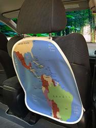 Ambesonne Venezuela Car Seat Protector Set Of 2 South North Pacific Atlantis United States Brazil Mexico Peru Universal Kick Mat For Dirt Mud & Scratches 18" X 24" Multicolor