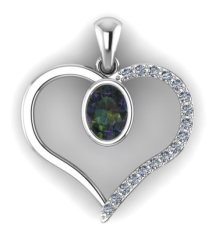 Cd Designer Jewelry 1.01CT Mystic Topaz & Clear Cz Heart Pendant In 925 Sterling Silver