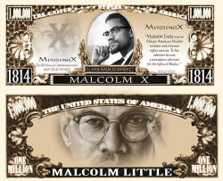 Malcolm X Novelty Million Dollar Bill