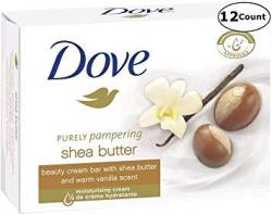 Dove Purely Pampering Shea Butter Beauty Bar With Vanilla Scent Soap 4.75 Oz 135 Gr Pack Of 12 Bars