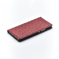 Book Case Magnetic For Huawei P10 Plus Ostrich Leather - Red