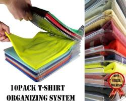 10 Ezstax Pack T-shirts Divider Shelf Organizer