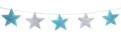 Felt Star Garland In Blue And White