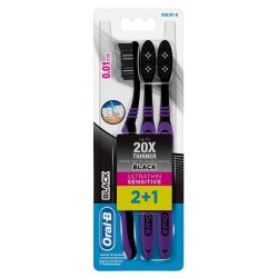 Oral B - Ultra Thin Toothbrush Black 3PACK