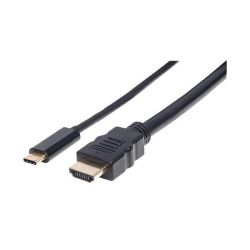 Manhattan Usb-c To HDMI Adapter Cable - Converts A Dp Alt Mode Signal To An HDMI 4K Output 2 M 6 Ft. Black Retail