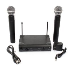 Pro Vhf Dual Wireless Cordless Microphone System Ut4 Type