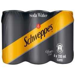 Soda Water Cans 6 Pack 200 Ml