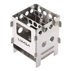 Lixada Camping Wood Stove Stainless Steel Folding Stove Portable Pocket Backpacking Stove For Outdoor Camping Cooking Picnic