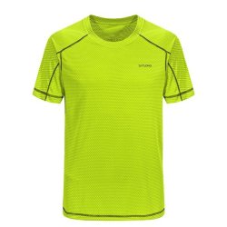 Mens Outdoor Quick Drying Sports T-Shirt Round Neck Short Sleeve Top Tees