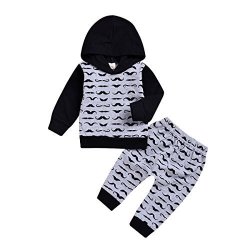 Caibiet Toddler Baby Girls Boys Clothes Kid Cactus Hoodies Tops Sweatsuit Long Sleeve Pants Outfit Set Kid Cactus Hoodies 100 18-24 Months