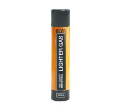 Alva 300ML Gas Refill Canister - For All Refillable Lighters High Quality Universal Gas 6 Gas Refill Adaptor Selections. Retail Box No Warranty