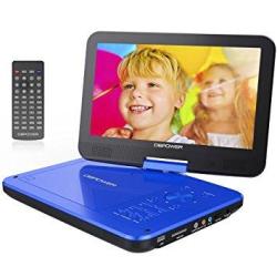 10.5 Portable Dvd Player With Swivel Screen 3 Hours Rechargeable Battery Sd Card Slot And Usb Port - Blue