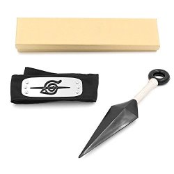 Village Shinobi Accessories Kakashi Kunai Set Naruto Konoha Leaf With  Headband 