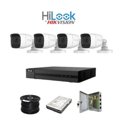 Hilook By Hikvision 4CH Turbo HD Kit - New Edvr - 4 X HD1080P Camera - 20M Night Vision -330GB HD - 100M Cable